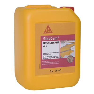 Désactivant de surface ph. aqueuse Sikacem Désactivant 4-6 (Rugasol Plus) bidon 5L