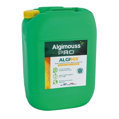 Fongicide curatif & préventif p/ toiture mur facade Algimouss bidon 30L