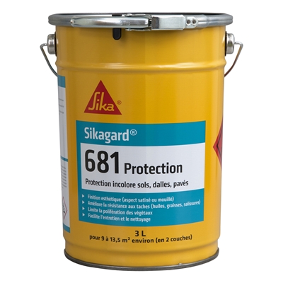 Imprégnation p/ sol béton-dalle-pavé Sikagard 681 Protection seau 3L Incolore (0.3L/m²)