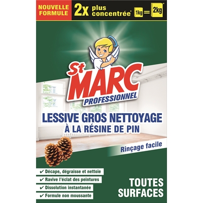 Lessive gros nettoyage résine de pin concentré St Marc boîte 1kg