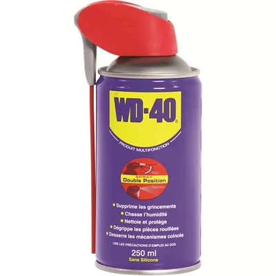 Lubrifiant WD40 sans silicone Pro double position aérosol 250ml
