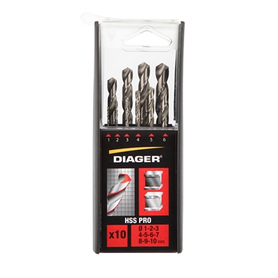 Forets métaux HSS meulé Pro 1 à 10mm coffret de 10