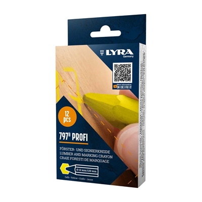 Craie forestière de marquage Lyra Profi R.797 D. 12 x 120mm Jaune