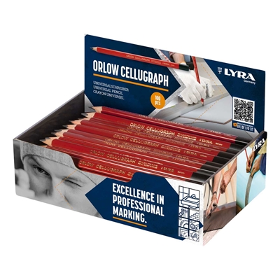 Crayon Lyra Orlow Cellugraph R.1174 mine D. 4mm 24cm Rouge-Noir vente au détail
