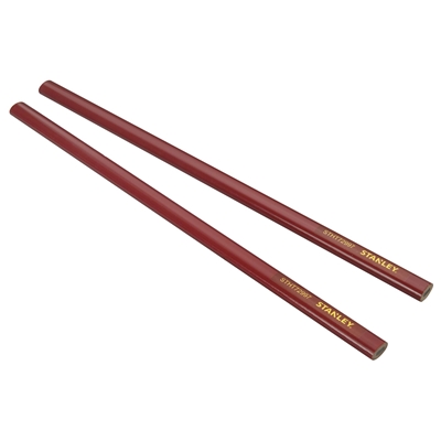 Crayon de charpentier 30cm mine graphite corps Rouge Stanley