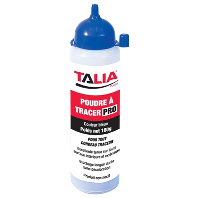 Poudre à tracer p/ cordeau biberon 180gr Bleu