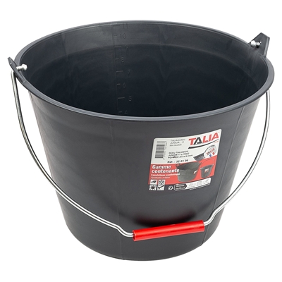 Seau caoutchouc anse D. 5.3mm Taliagom Junior 11L R. 320106 Noir