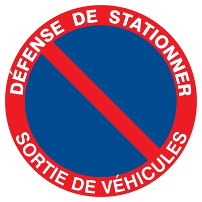 Panneau signalétique Défense de stationner D. 30cm R.622211