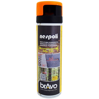 Aérosol traceur de chantier Orange Fluo bombe 500ml