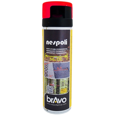 Aérosol traceur de chantier Rouge Fluo bombe 500ml