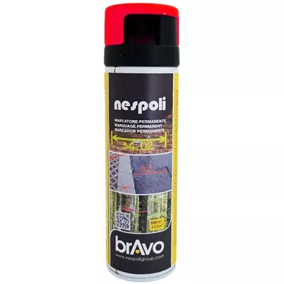 Aérosol traceur de chantier Rouge Fluo bombe 500ml