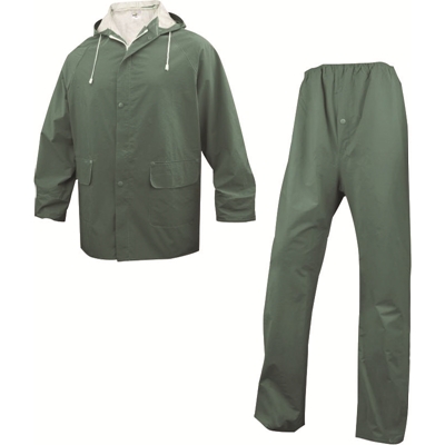 Ensemble de pluie pvc capuche intégrée taille = XL Vert