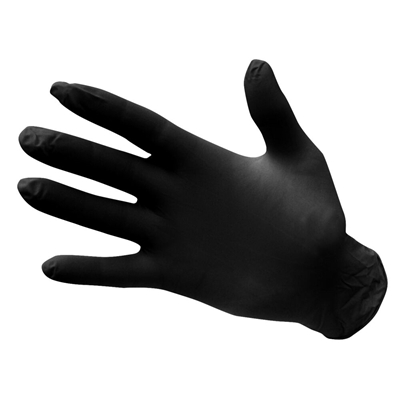 Gants nitrile non poudrés à usage unique A925 T= L Noir boîte de 100