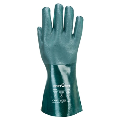 Gants pvc 35cm double trempage A835 T= XL Vert