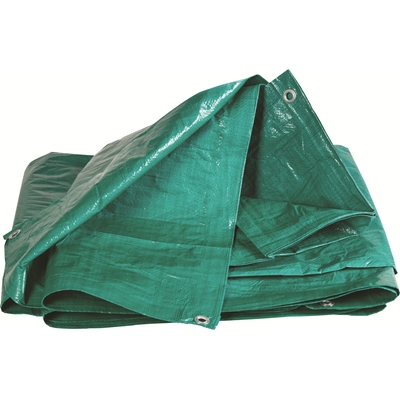 Bache de protection polyéthylène 90g/m² avec oeillets 5 x 8ml Vert