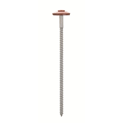 Vis inox A2 p/ tuile faîtage D. 4.5 x 120mm PZ2 + rond. Vulca Brun Cuivre RAL 8004 boîte de 50