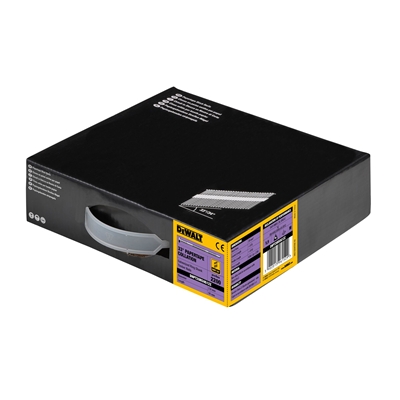 Pointes acier en bande DNPT28R50G12Z 33° D. 2.8 x 50mm zinguées crantées pack de 2200