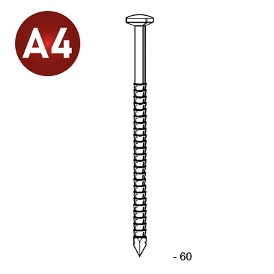 Pointes têtes bombées inox 18/10ème D. 2.5/2.7 x 60mm boîte 1kg