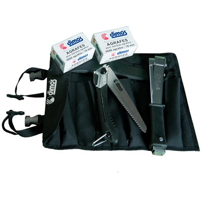 Sacoche à outils textile Spéciale Agrafage + 2 outils & 2 boites d'agrafes