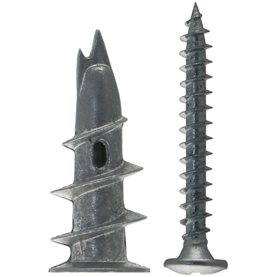 Chevilles zamak autoforeuses + vis GKM-S35 p/ plaque de plâtre boîte de 100