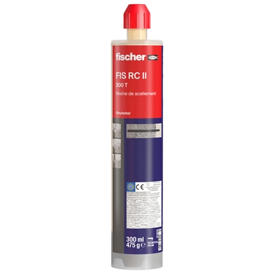 Résine de scellement hybride FIS RC II 300T p/ fer à béton cartouche 300ml Gris
