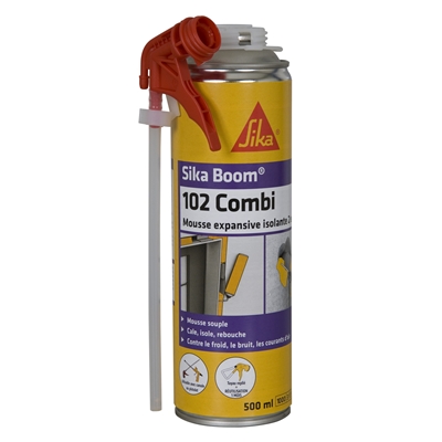Mousse expansive isolante 2 en 1 Sika Boom 102 Combi aérosol 500ml Blanc