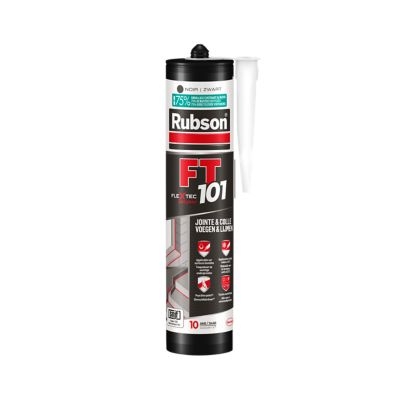 Mastic colle Joint fissure FT101 Flextec Rubson cartouche 280ml Noir
