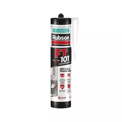 Mastic colle Joint fissure FT101 Flextec Rubson cartouche 280ml Translucide