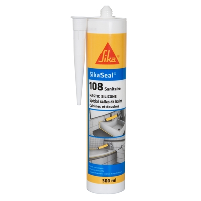 Mastic silicone Sikaseal 108 Sanitaire (Sanisil) cartouche 300ml Transparent