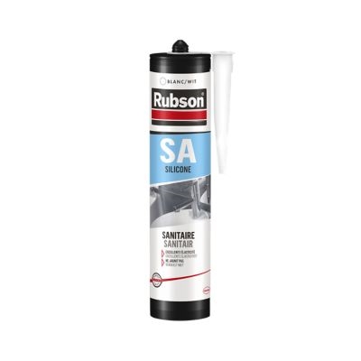 Mastic silicone acétique sanitaire SA Rubson cartouche 300ml Blanc
