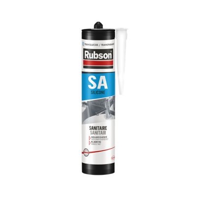 Mastic silicone acétique sanitaire SA Rubson cartouche 300ml Translucide