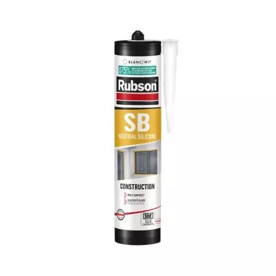 Mastic silicone bâtiment neutre SNJF Rubson cartouche 280ml Blanc