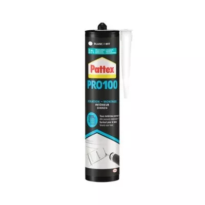 Mastic colle acrylique PL100 High Tack Pattex cartouche 380gr Blanc