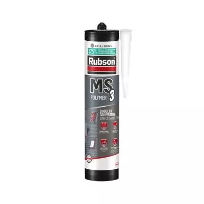 Mastic couverture zinguerie MS3 Rubson cartouche 280ml Gris