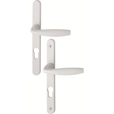 Garniture de porte fenêtre alu s/ plaque étroite 24mm New York Blanc