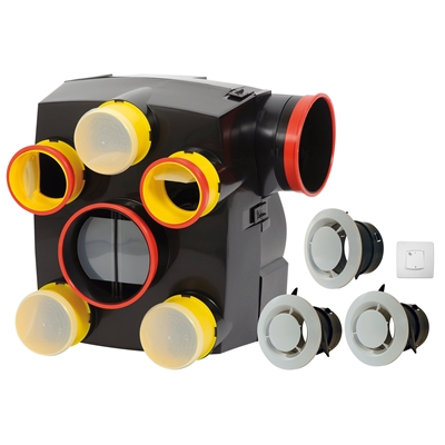 Vmc simple flux autoréglable 45-135m3/h kit Qualit'Air Hygrocomut NF