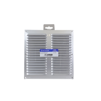 Grille d'aération en applique alu à persienne avec moust. 200 x 200mm Anodisé