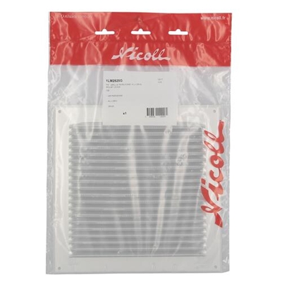 Grille de ventilation alu anodisé persiennes 210cm² 250 x 250mm + moust. 1LM2525G Gris