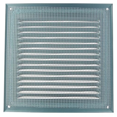 Grille de ventilation alu laqué persiennes 120cm² 200 x 200mm + moust. 1LM2020B Blanc