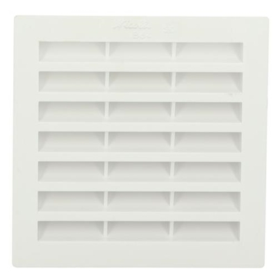 Grille de ventilation plast. 50cm² Classique 122 x 122mm + moust. 1B64 Blanc