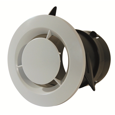 Bouche d'extraction p/ Vmc simple flux autoréglable. D.80 mm Lg. 100 mm