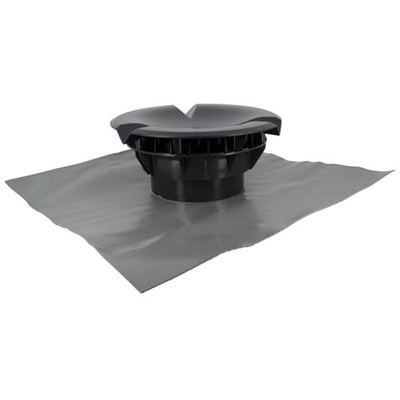 Chapeau ventilation de toit pvc aéraulique + coll. d'étanchéité p/ vmc D. 160mm VXE16A Gris Anthracite