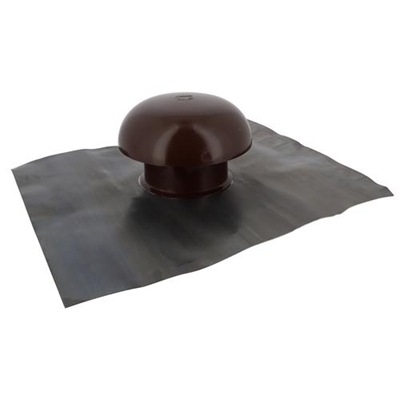 Chapeau ventilation pvc + coll. d'étanchéité D. 100mm sans moust. CDT10 Marron
