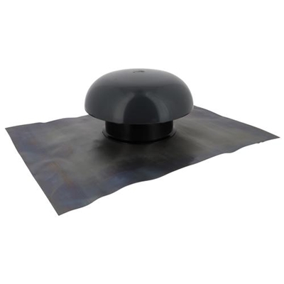 Chapeau ventilation pvc + coll. d'étanchéité D. 125mm sans moust. CD12 Gris Anthracite
