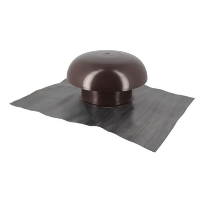 Chapeau ventilation pvc + coll. d'étanchéité D. 160mm avec moust. CDT16M Marron