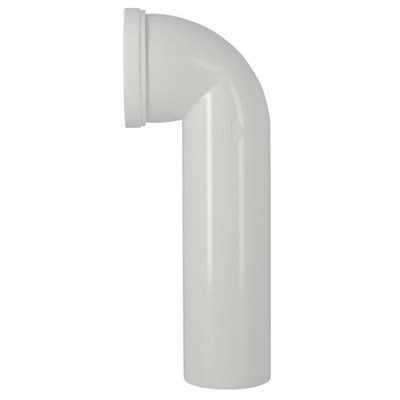 Pipe pvc d'évacuation coudée p/ wc joint 85-107mm lg. 350mm D. 100mm 1PIPUNIC Blanc