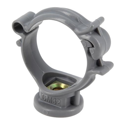 Collier pvc monobloc insert 7-150 p/ fixation tuyau D. 32mm CM32 Gris