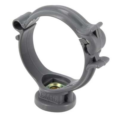 Collier pvc monobloc insert 7-150 p/ fixation tuyau D. 40mm CM40 Gris