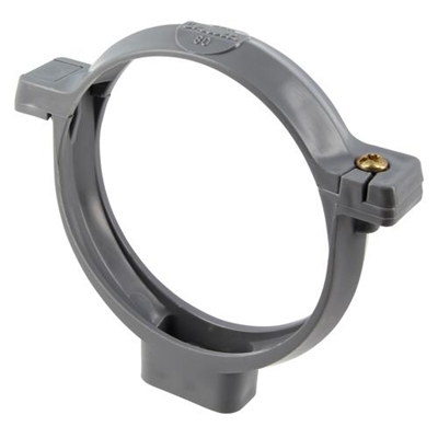 Collier pvc à bride insert 7-150 p/ fixation tuyau D. 80mm COR Gris