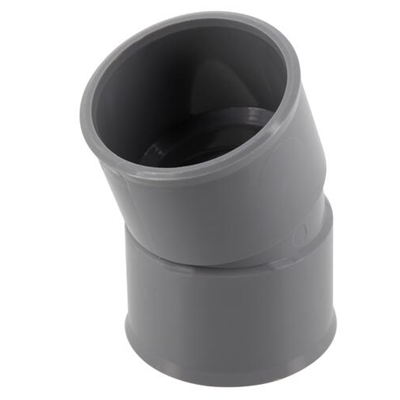 Coude pvc d'évacuation simple 20° FF D. 40mm CH22 Gris